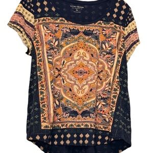 Lucky Brand Boho Boho Mandala Top XL • Mixed Print Short Sleeve Tee XL